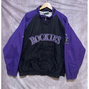 Vintage 1990s Apex One Colorado Rockies Zip up Embroidered Jacket size XL